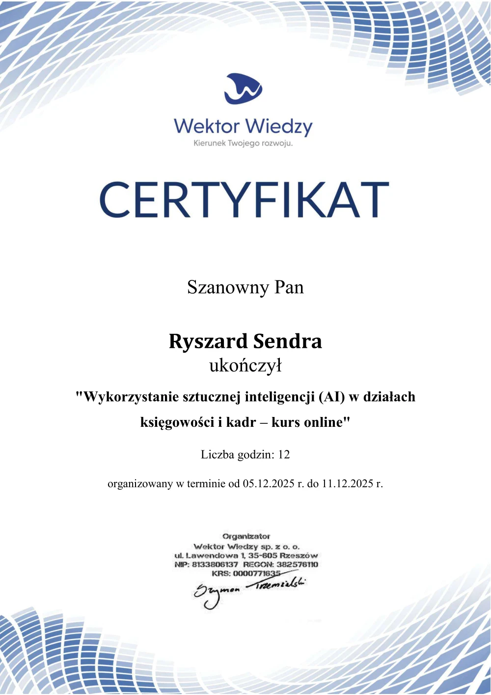 Sztuczna Inteligencja (AI) w Księgowości i Kadrach – Wektor Wiedzy