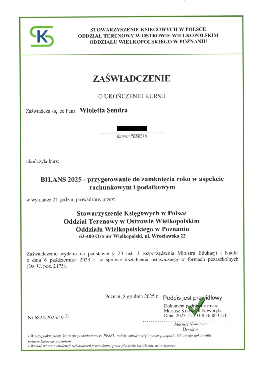 Bilans 2025 – Zamknięcie Roku – Stowarzyszenie Księgowych w Polsce