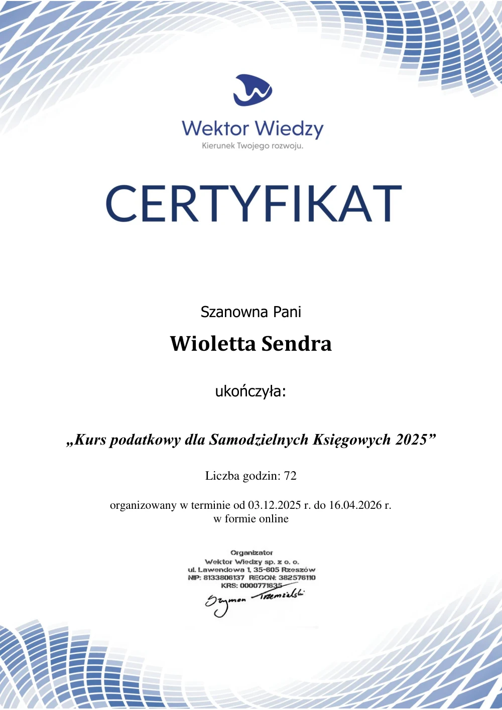 Kurs dla Samodzielnych Księgowych 2025 – Wektor Wiedzy